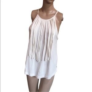 American Eagle White tassled Tank top soft & sexy
